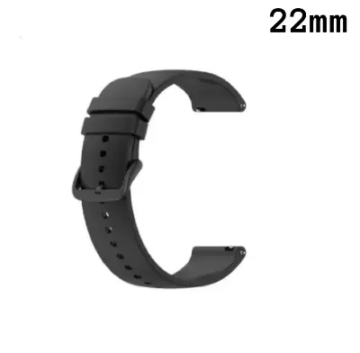 Picture of 22mm Soft Silicone Replacement Strap - Smart Watch Belt (Black,Freesize)