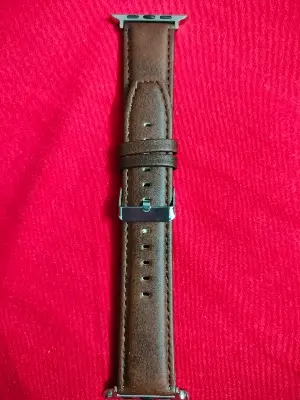 Picture of Leather Watchband Soft Material Watch Band Wrist Strap 42mm/44mm/45mm/49mm With Silver Stainless Steel Buckle (Dark Brown,Not Specified)