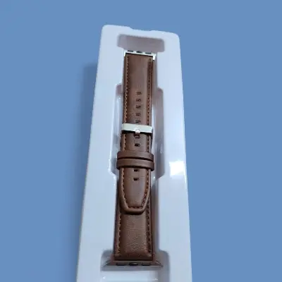 Picture of Leather Watchband Soft Material Watch Band Wrist Strap 42mm/44mm/45mm/49mm With Silver Stainless Steel Buckle (Dark Brown,Not Specified)