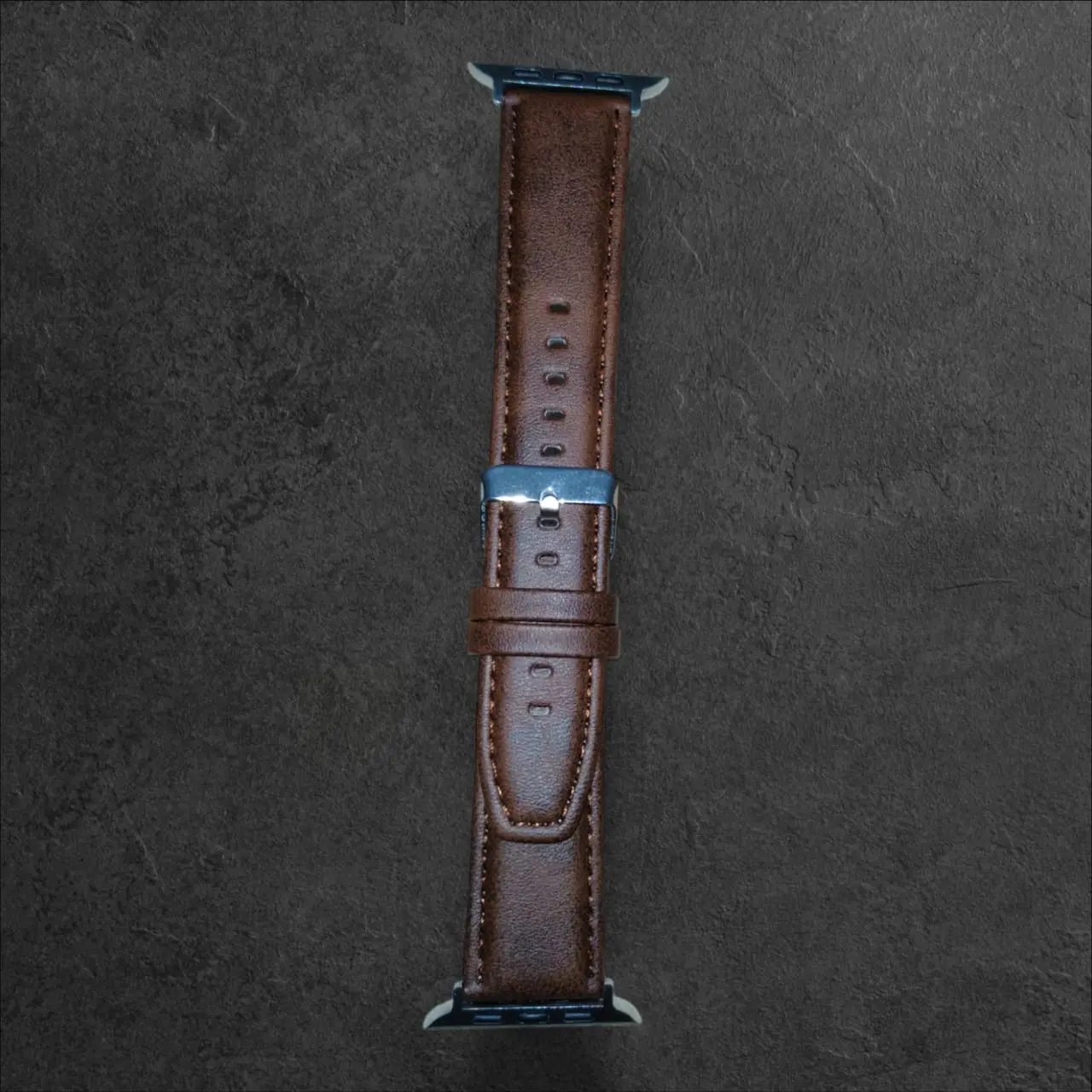 Picture of Leather Watchband Soft Material Watch Band Wrist Strap 42mm/44mm/45mm/49mm With Silver Stainless Steel Buckle (Dark Brown,Not Specified)