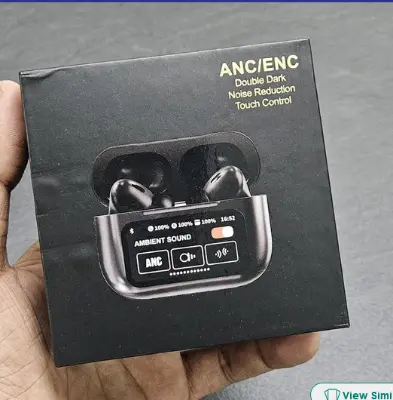 Picture of Airpods A9 Pro Touch Screen Display Wireless Airpods_ Bluetooth 5.4, Super Sound Bass ( ANC+ ENC) Type C (Black)
