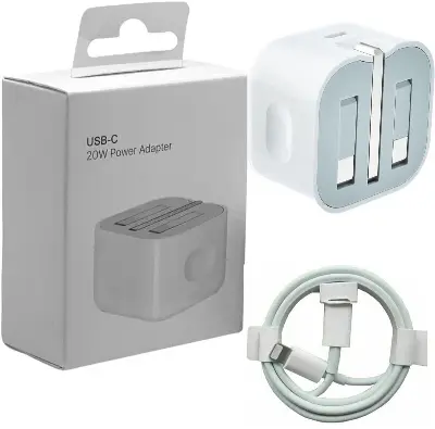 Picture of 20W USB C Power Adapter FOR iphone 14/13/12/11/X with type c to lightg cable 3 pin (With Cable)