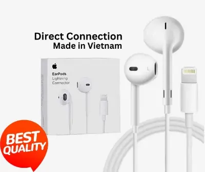 Picture of EarPods For Iphone with Lightning Connector(Best Quality) In Ear Earphones And Headphone With Microphone For iphone Direct connection (White)