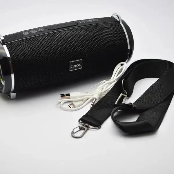 Picture of Hoco HC2 Wireless Bluetooth Speaker Xpress Sound IPX5 Waterproof 52mm Driver 2x5W Output 2400mAh Battery Up to 5 Hours Playback TF Card USB AUX FM Mode Support Portable Bluetooth Speaker (Black)