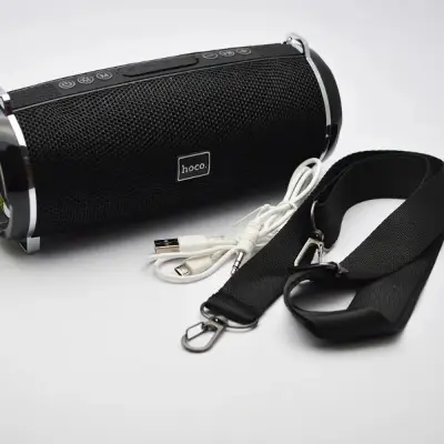 Picture of Hoco HC2 Wireless Bluetooth Speaker Xpress Sound IPX5 Waterproof 52mm Driver 2x5W Output 2400mAh Battery Up to 5 Hours Playback TF Card USB AUX FM Mode Support Portable Bluetooth Speaker (Black)