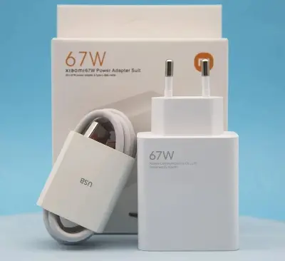 Picture of Xiaomi 67W Fast Charger and 6A USB Type C Charging Cable Set Wall Charger Single USB-A Port Power Adapter Charging for Xiaomi (White)