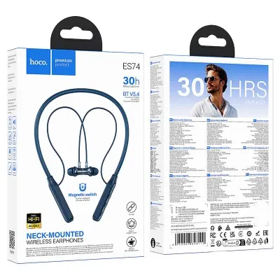 Picture of Hoco ES74 Sports Bluetooth V5.4 Wireless Earphone Neckband (Navy Blue)