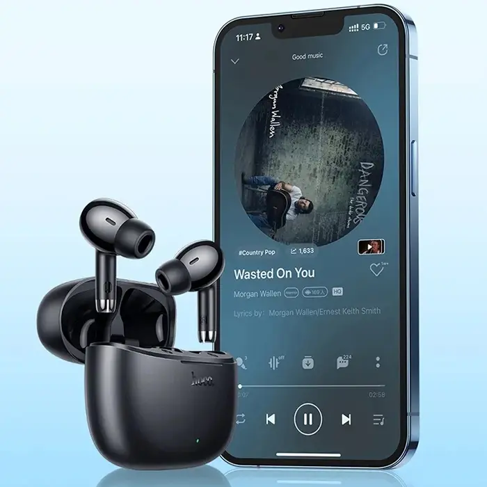 Picture of Hoco EQ2 TWS Wireless Earphones Bluetooth 5.3 Earbuds In-ear Headset Built-In Microphone Touch Control Super Bass Earphone (Black)