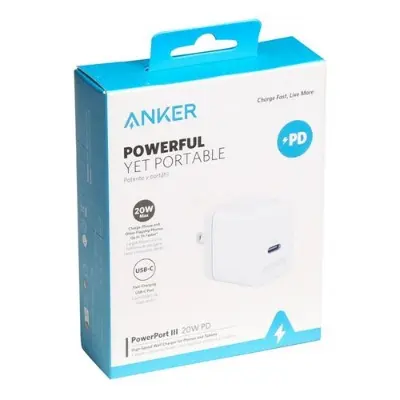 Picture of Anker 20W Cube PowerPort III PD USB C Fast Charger (Only Adapter) (White)