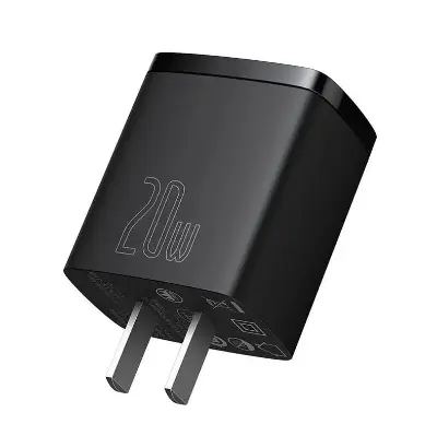 Picture of 20w Usb Charger Holder Type C Pd Quick Charging Dual Port Usb Portable Phone Charger (Black)