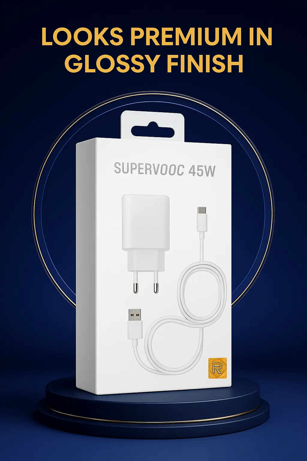 Picture of Realme 45W SUPERVOOC Premium Quality Fast Charger- 45W Dart Power Adapter- Best Quality product (White)