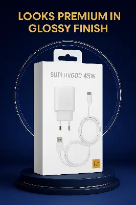 Picture of Realme 45W SUPERVOOC Premium Quality Fast Charger- 45W Dart Power Adapter- Best Quality product (White)