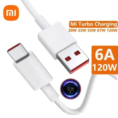 Picture of Xiaomi 6A Type-C Cable 33W Fast Charger USB to Type-C 5A Quick Charge (White)