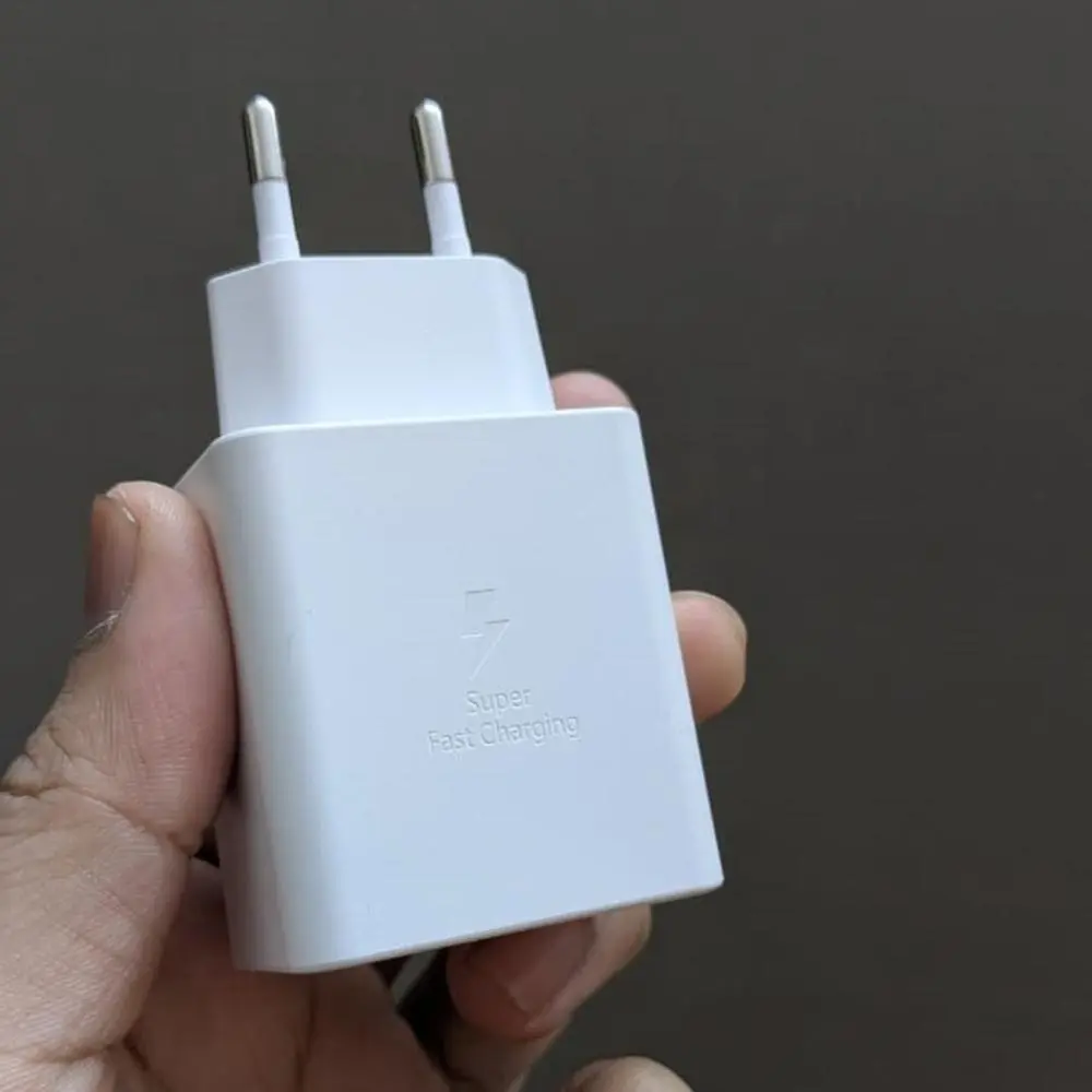 Picture of Sansung 45W PD  Super Fast 2 Pin Charger 2.0 with Type C Data Cable from Type C (White)