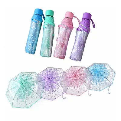 Picture of Color Mix Transparent Umbrella for Gifting | MNK SHOP (Purple)