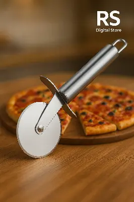Picture of Pizza Cutter Wheel Stainless Steel Round Shape - Effortlessly Slice Your Pizza With Precision -Silver