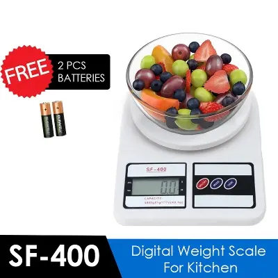 Picture of kitchen scale digital for Food Measuring 10kg Electronic Kitchen Scale weight machine - weight machine -White