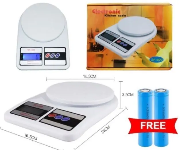 Picture of kitchen scale digital for Food Measuring 10kg Electronic Kitchen Scale weight machine - weight machine -White