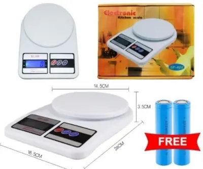 Picture of kitchen scale digital for Food Measuring 10kg Electronic Kitchen Scale weight machine - weight machine -White