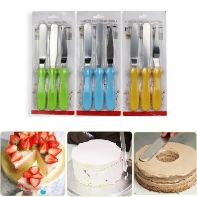 Picture of Butter spatula 3 pcs stainless steel cream spatula for cake -Multicolor