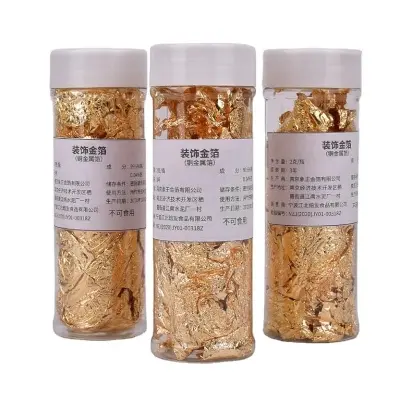 Picture of 2g Cake Decorating Accessories Dishes Chef Art Supplies Tools Chocolate Gold Foil Leaf Sheet Flakes -Gold