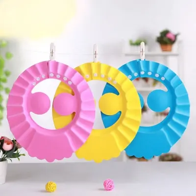 Picture of 1pcs Baby Shower Cap with Ear Protection Bath Caps Adjustable Soft Shampoo Bathing Hat Cap for Kids -Multicolor