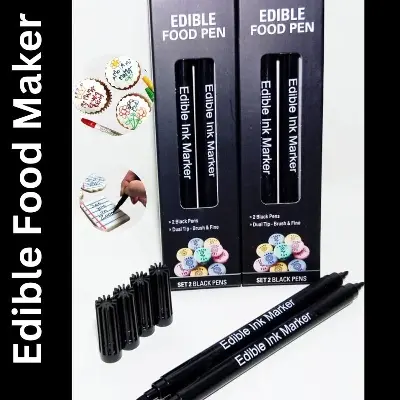 Picture of Edible food pen black color decoration sprinkles candy for cake(1PCS) -Black