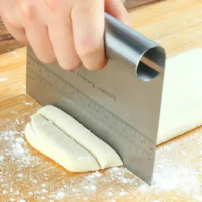 Picture of Stainless Steel Scraper Cutter Tool Ganache Cake Scraper Sugarcraft Fondant -Silver