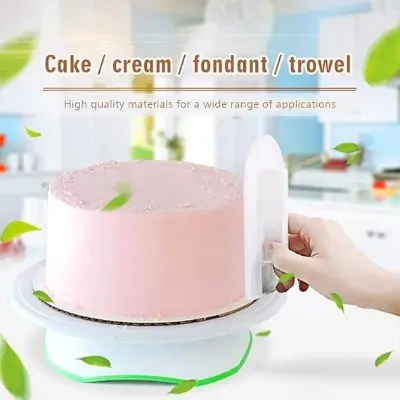 Picture of Cake Smoother Tool Cutter Plastic Cake Smoother Fondant Cake Smoother Tool Cutter Cake Decoration Modelling Tools Cake Accessories for DIY Baking Fondant Smoother -White