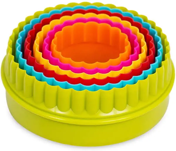 Picture of 5pcs plastic round-shaped cookie cutter -Multicolor