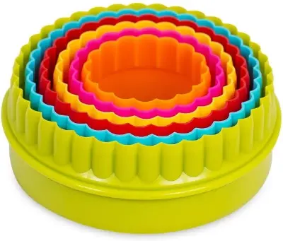 Picture of 5pcs plastic round-shaped cookie cutter -Multicolor