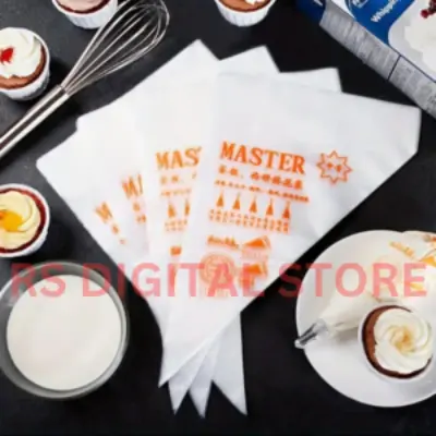 Picture of 100Pcs/Set Piping Bag Cream Icing Piping Decor Disposable Cake Pastry Bag Baking Tools (small) -White