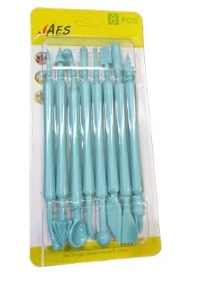 Picture of 8pcs/Set Sculpture Sugar Modeling Cutter Smoother Polymer Clay Mold Fondant Flower Gum Paste Decorating Pen Tool Kit -Multicolor