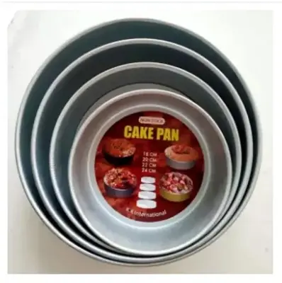Picture of 4 Pcs Aluminium Cake Mould Round Mold for Bread, Pudding & Baking tools -Multicolor