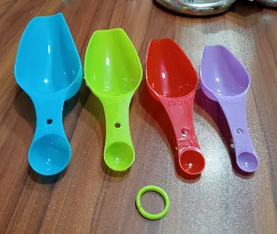 Picture of 4pcs/Set Of Ice Shovels, Flour Shovels, Two Headed Measuring Spoons, Seasoning Spoons, Baking Spoons, Ice Shovels -Multicolor