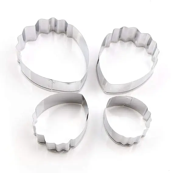 Picture of 4pcs Stainless Steel Cutting Dies Art Cake Fondant Flower Mold DIY Baking Tools Kitchen Accessory -Silver
