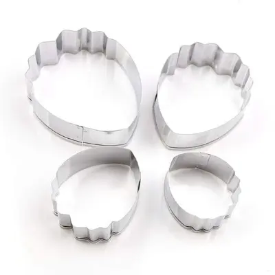 Picture of 4pcs Stainless Steel Cutting Dies Art Cake Fondant Flower Mold DIY Baking Tools Kitchen Accessory -Silver