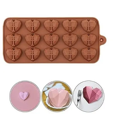 Picture of Heart Shape Cake Mold Multi-Function Silicone Dessert Pastry Ice Mould for Kitchen -Chocolate