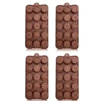 Picture of Silicone Chocolate Mould and Chocolate Wrapper (Flower Mould + Wrapper) -Chocolate