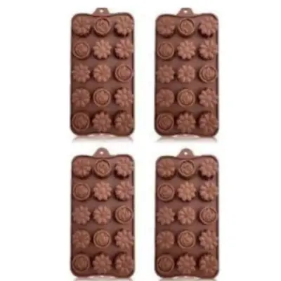 Picture of Silicone Chocolate Mould and Chocolate Wrapper (Flower Mould + Wrapper) -Chocolate
