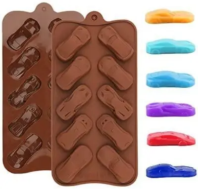 Picture of Chocolate Molds Silicone Cake Mold 10 Cavity Car Shape Wedding Candy Baking -Chocolate