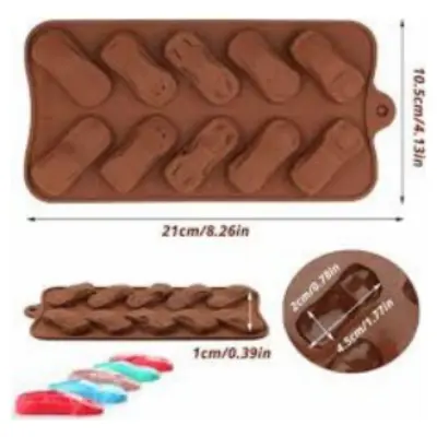 Picture of Chocolate Molds Silicone Cake Mold 10 Cavity Car Shape Wedding Candy Baking -Chocolate