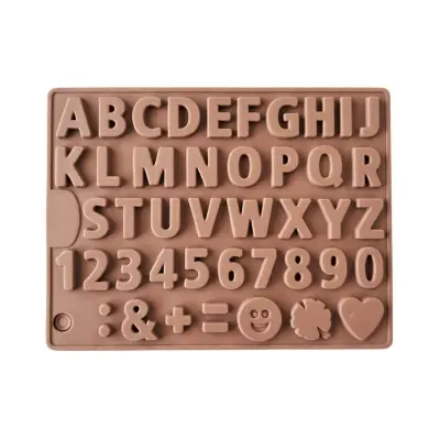 Picture of Cake Décor 43 Cavity Alphabet Numbers Shapes Silicone Chocolate Mould -Chocolate