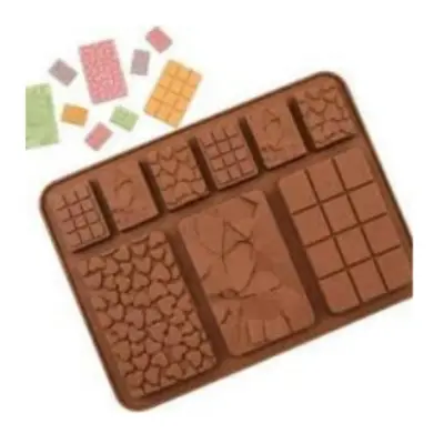 Picture of 9-cavity Chocolate Silicone Mold Fondant Patisserie Candy Bar Mould Cube Cake Molds -Chocolate