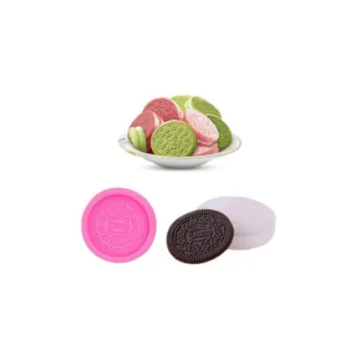 Picture of Silicone OREO Cookie Molds Kitchen Baking Chocolate Fondant Cookie Moulds DIY Party Dessert Supply Gift Craft Cake Decoration -Pink