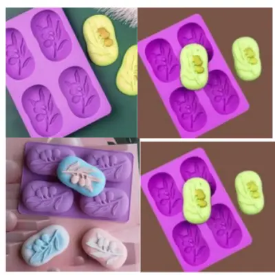 Picture of 4 even olive tree mold silicone cake mold kitchen baking silicone DIY handmade soap mold -Multicolor