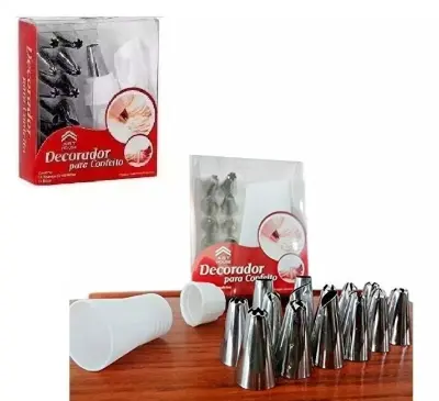 Picture of Stainless Steel 12 Pieces Cake Decoration Tools -Multicolor