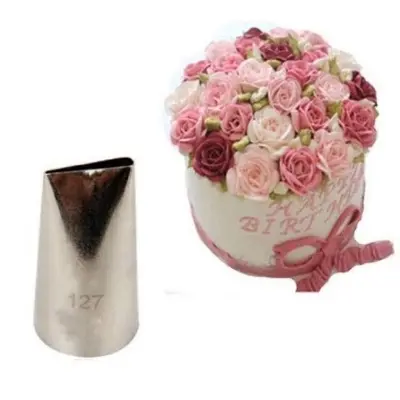 Picture of 127 piping tip cake decorating nozzles flower petal tips stainless steel 304 icing piping tips nozzles set cake tools -Silver