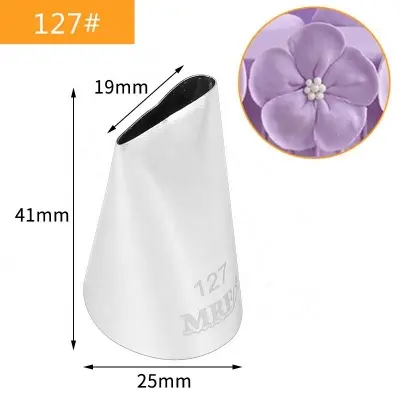 Picture of 127 piping tip cake decorating nozzles flower petal tips stainless steel 304 icing piping tips nozzles set cake tools -Silver