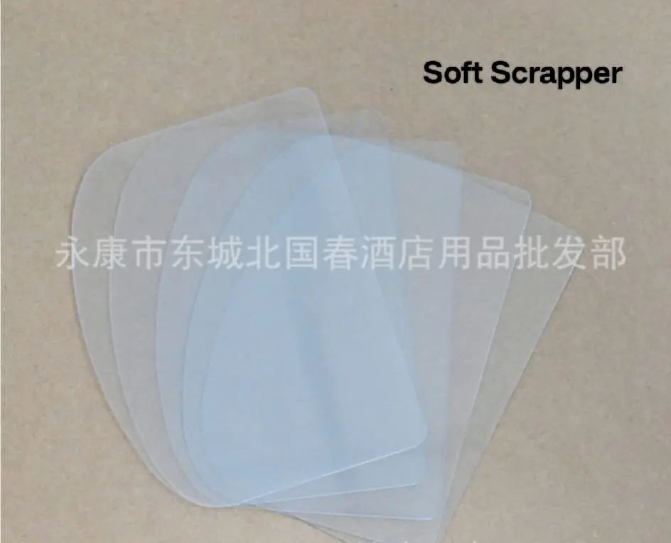 Picture of 5 Pcs Translucent Cream Scraper Transparent Cake Dough Cutter Fondant Scraper Dounp -White